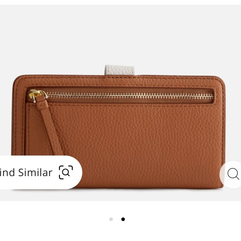 NWT: Vera Bradley Leather Finley Wallet in Fresh Coconut With Camel - Picture 6 of 10